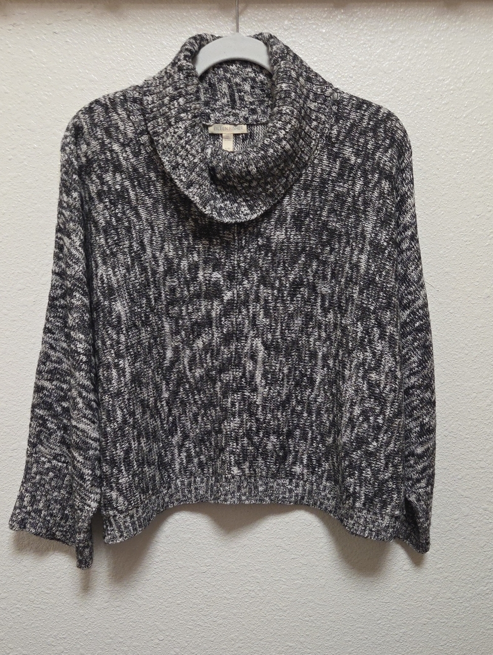 Eileen Fisher Black Cotton Alpaca Blend Size Large
